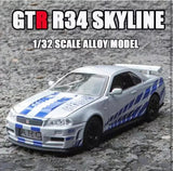 1:24 Scale Die-Cast Sports Car Model with Sound, Light & Opening Doors – Pull Back Toy Car
